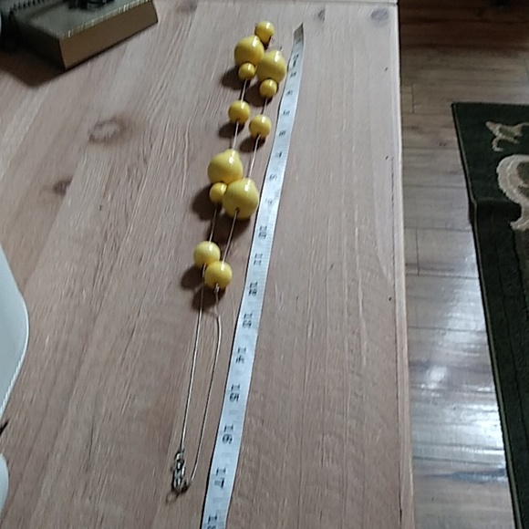 Silver And Yellow Stament Necklace And  Vibrant Yellow Tassel earrings Hoops - Picture 12 of 17